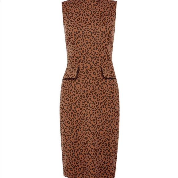 Brown leopard print shift dress - Picture 2 of 2